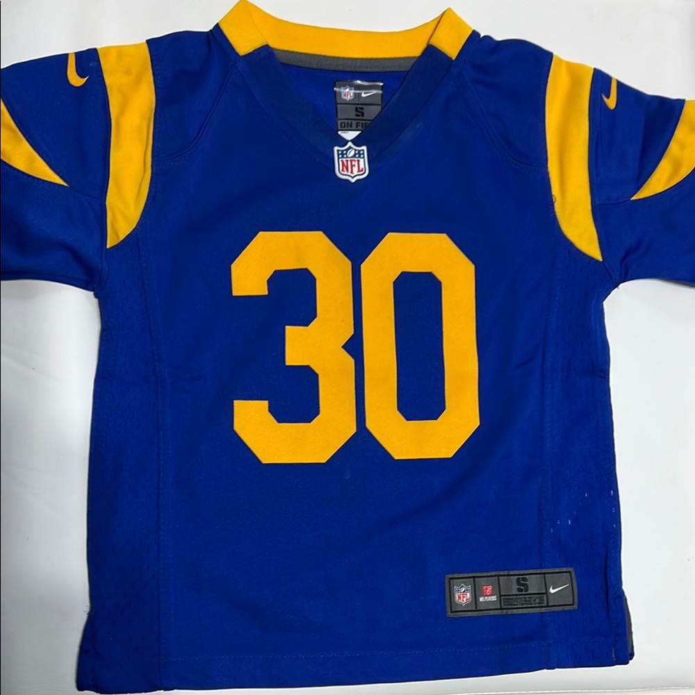Nike Blue and Yellow Football Jersey with Number 30